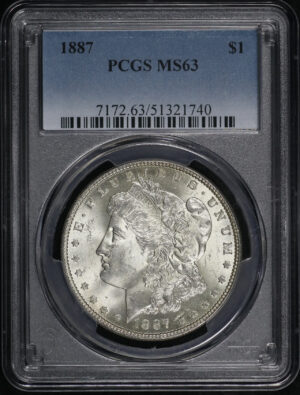 Obverse of this 1887 Morgan Dollar PCGS MS-63