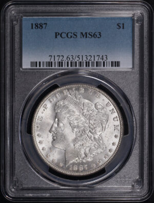 Obverse of this 1887 Morgan Dollar PCGS MS-63