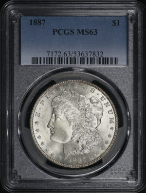 Obverse of this 1887 Morgan Dollar PCGS MS-63
