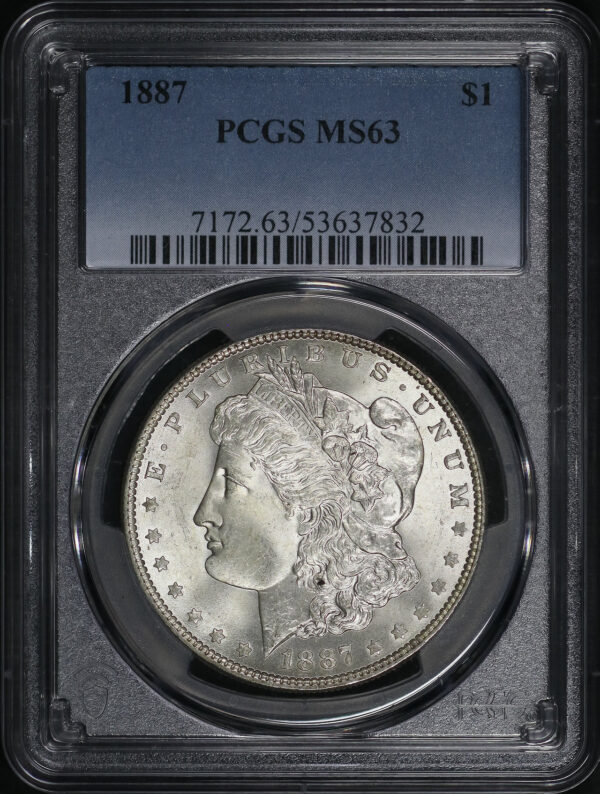 Obverse of this 1887 Morgan Dollar PCGS MS-63