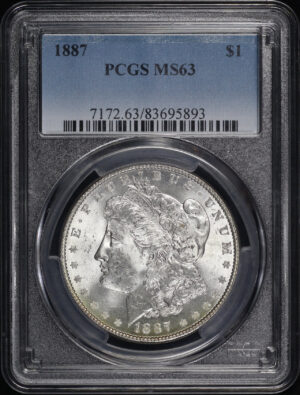 Obverse of this 1887 Morgan Dollar PCGS MS-63