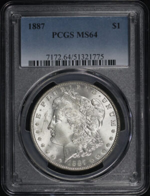 Obverse of this 1887 Morgan Dollar PCGS MS-64