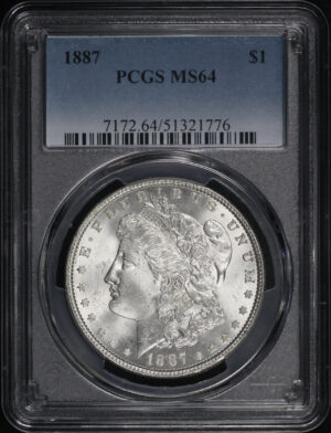 Obverse of this 1887 Morgan Dollar PCGS MS-64