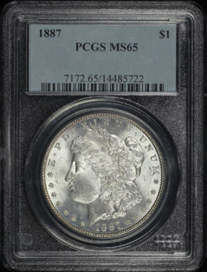 Obverse of this 1887 Morgan Dollar PCGS MS-65