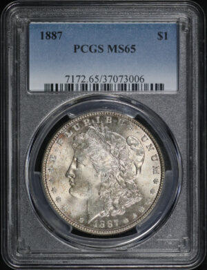 Obverse of this 1887 Morgan Dollar PCGS MS-65