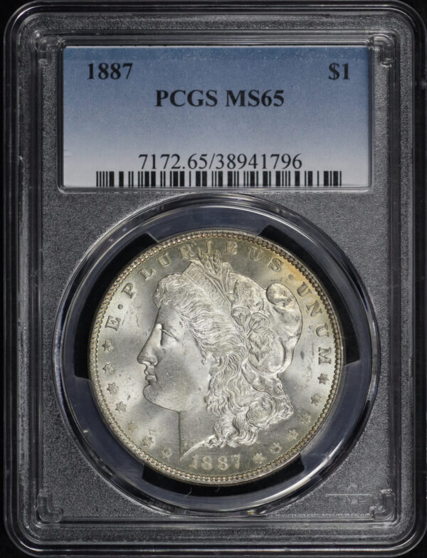 Obverse of this 1887 Morgan Dollar PCGS MS-65