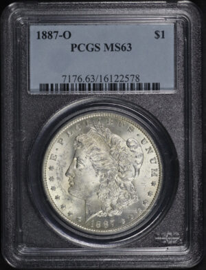 Obverse of this 1887-O Morgan Dollar PCGS MS-63