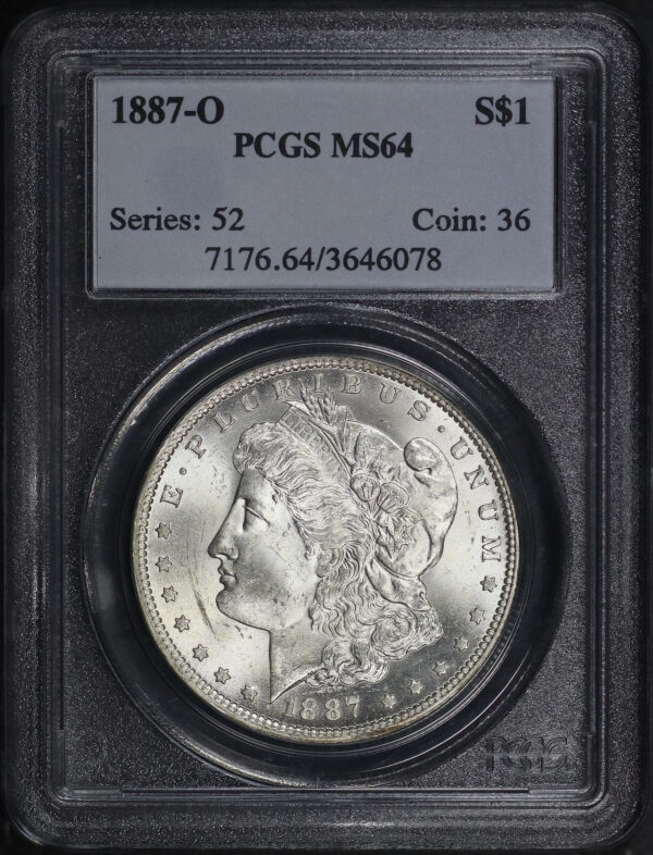 Obverse of this 1887-O Morgan Dollar PCGS MS-64