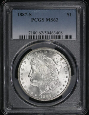 Obverse of this 1887-S Morgan Dollar PCGS MS-62