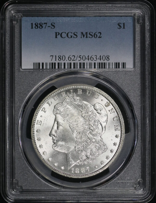 Obverse of this 1887-S Morgan Dollar PCGS MS-62