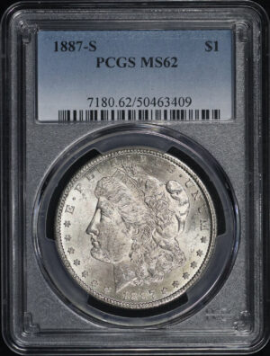 Obverse of this 1887-S Morgan Dollar PCGS MS-62