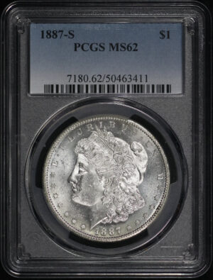 Obverse of this 1887-S Morgan Dollar PCGS MS-62