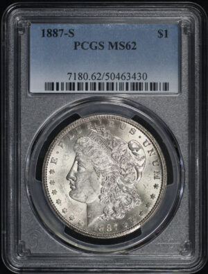 Obverse of this 1887-S Morgan Dollar PCGS MS-62