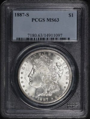 Obverse of this 1887-S Morgan Dollar PCGS MS-63