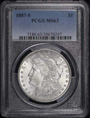 Obverse of this 1887-S Morgan Dollar PCGS MS-63