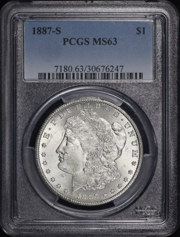 Obverse of this 1887-S Morgan Dollar PCGS MS-63