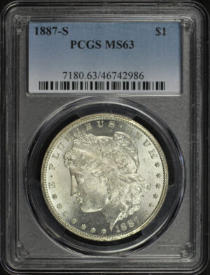 Obverse of this 1887-S Morgan Dollar PCGS MS-63