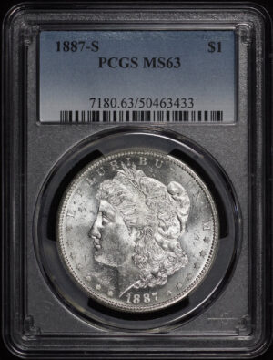 Obverse of this 1887-S Morgan Dollar PCGS MS-63
