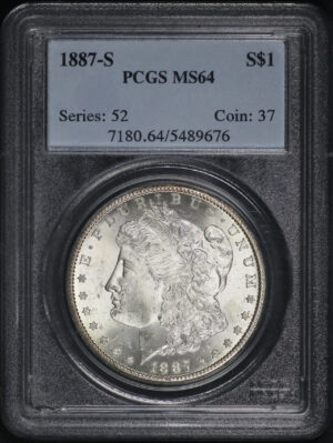 Obverse of this 1887-S Morgan Dollar PCGS MS-64
