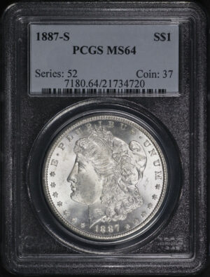 Obverse of this 1887-S Morgan Dollar PCGS MS-64