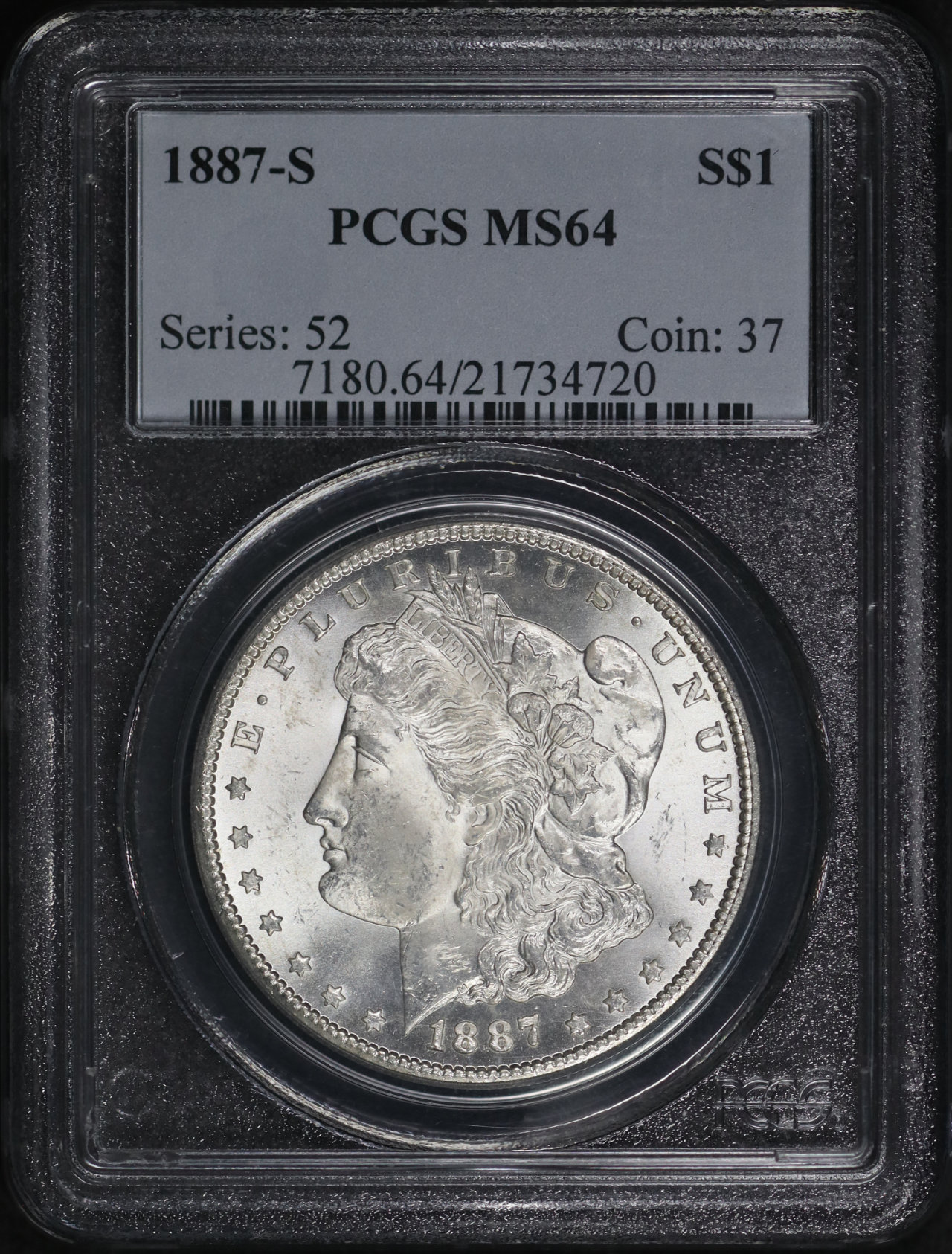 Obverse of this 1887-S Morgan Dollar PCGS MS-64