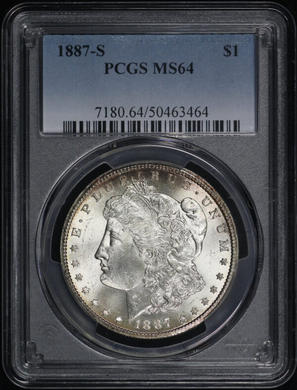 Obverse of this 1887-S Morgan Dollar PCGS MS-64