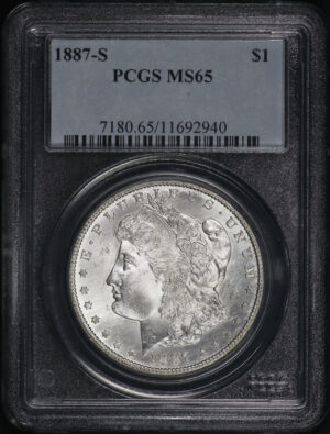 Obverse of this 1887-S Morgan Dollar PCGS MS-65