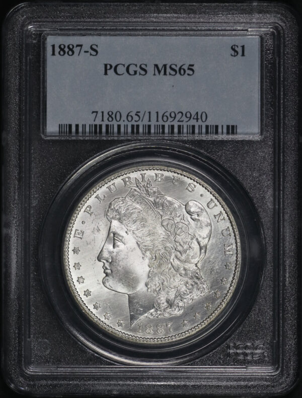 Obverse of this 1887-S Morgan Dollar PCGS MS-65