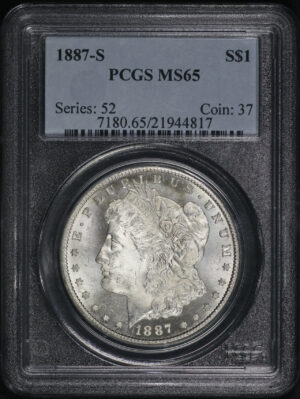 Obverse of this 1887-S Morgan Dollar PCGS MS-65