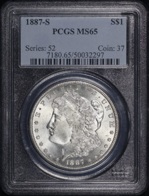 Obverse of this 1887-S Morgan Dollar PCGS MS-65