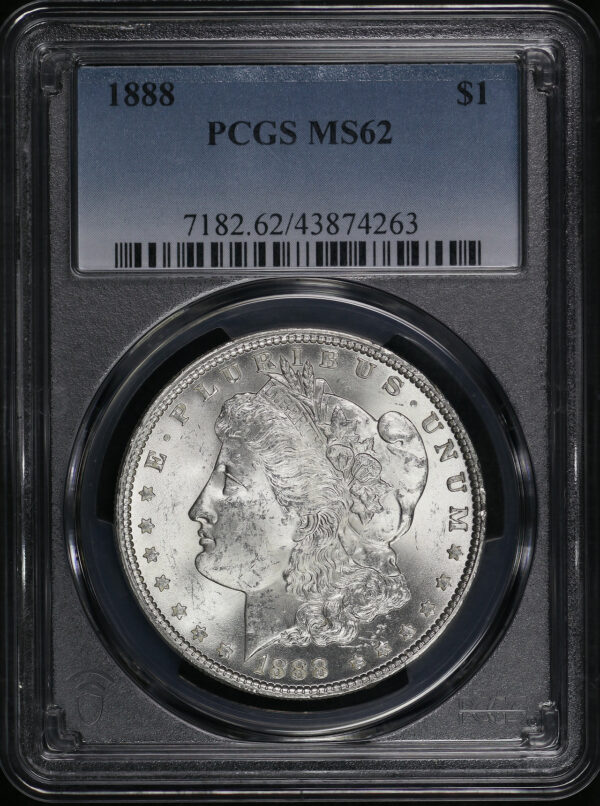 Obverse of this 1888 Morgan Dollar PCGS MS-62
