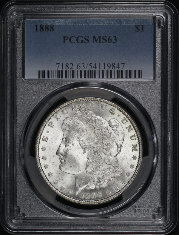 Obverse of this 1888 Morgan Dollar PCGS MS-63