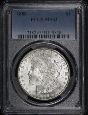 Obverse of this 1888 Morgan Dollar PCGS MS-63