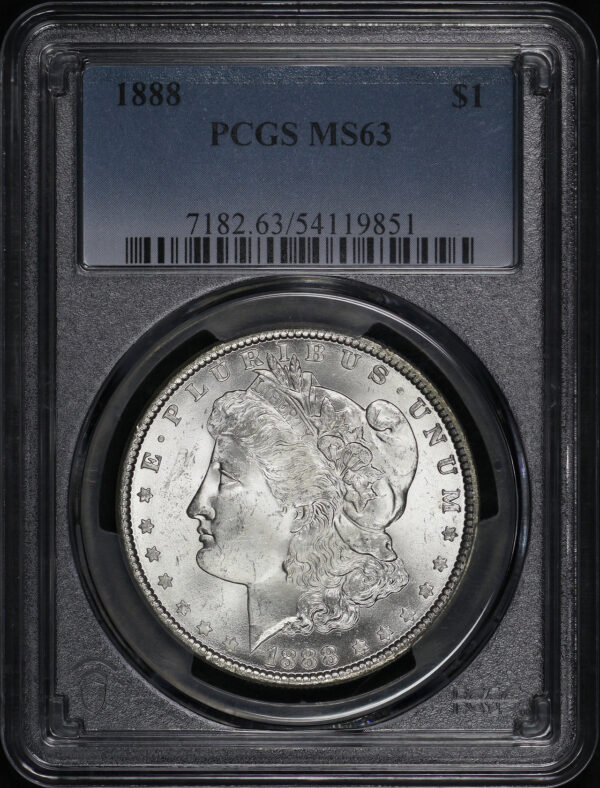 Obverse of this 1888 Morgan Dollar PCGS MS-63