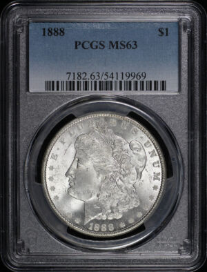 Obverse of this 1888 Morgan Dollar PCGS MS-63