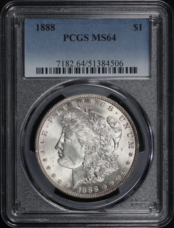 Obverse of this 1888 Morgan Dollar PCGS MS-64