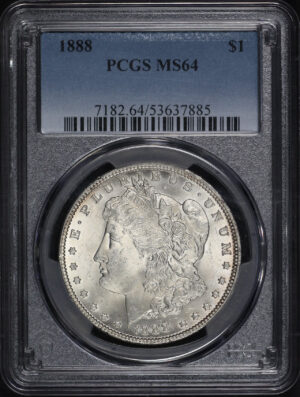 Obverse of this 1888 Morgan Dollar PCGS MS-64