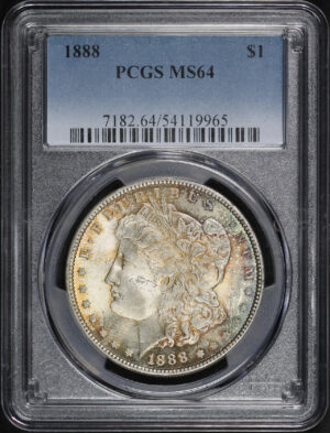 Obverse of this 1888 Morgan Dollar PCGS MS-64