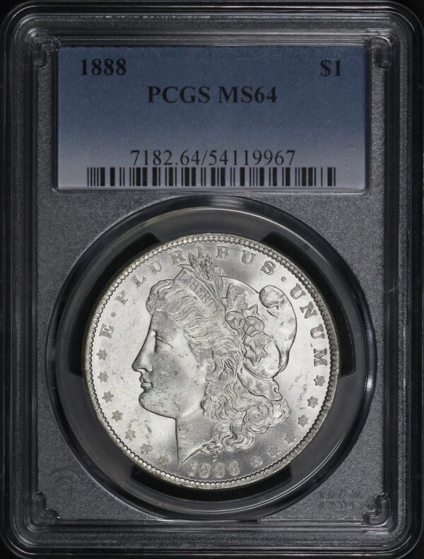 Obverse of this 1888 Morgan Dollar PCGS MS-64