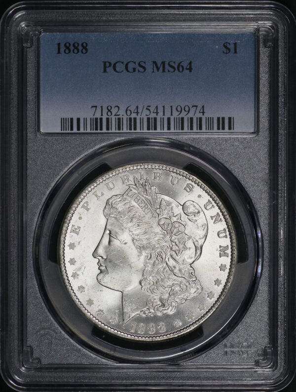 Obverse of this 1888 Morgan Dollar PCGS MS-64