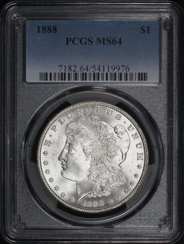 Obverse of this 1888 Morgan Dollar PCGS MS-64