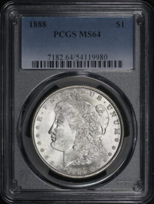 Obverse of this 1888 Morgan Dollar PCGS MS-64
