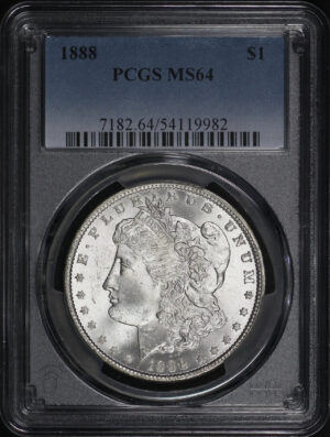 Obverse of this 1888 Morgan Dollar PCGS MS-64
