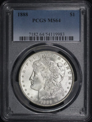 Obverse of this 1888 Morgan Dollar PCGS MS-64