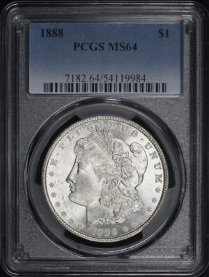 Obverse of this 1888 Morgan Dollar PCGS MS-64