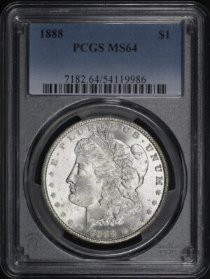 Obverse of this 1888 Morgan Dollar PCGS MS-64