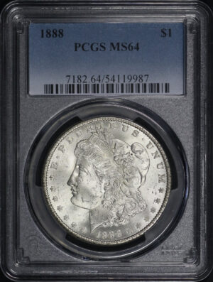 Obverse of this 1888 Morgan Dollar PCGS MS-64
