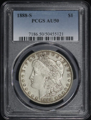 Obverse of this 1888-S Morgan Dollar PCGS AU-50