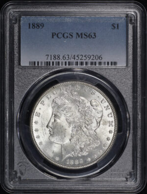 Obverse of this 1889 Morgan Dollar PCGS MS-63