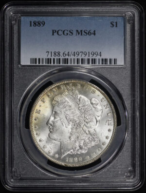 Obverse of this 1889 Morgan Dollar PCGS MS-64